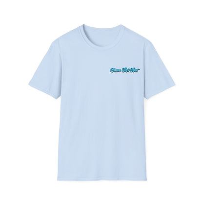 "The Mountains Await" Light Blue Tee