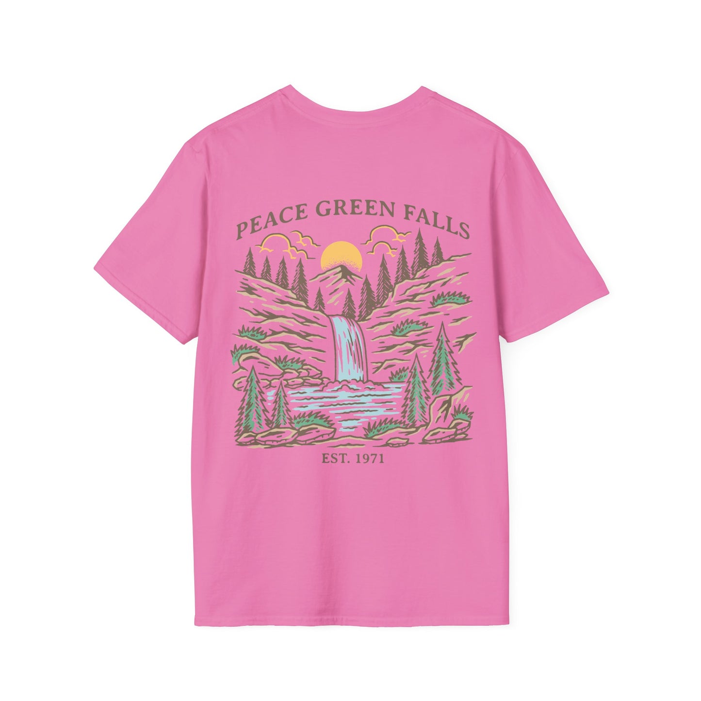 "Peace Green Falls" Pink Tee